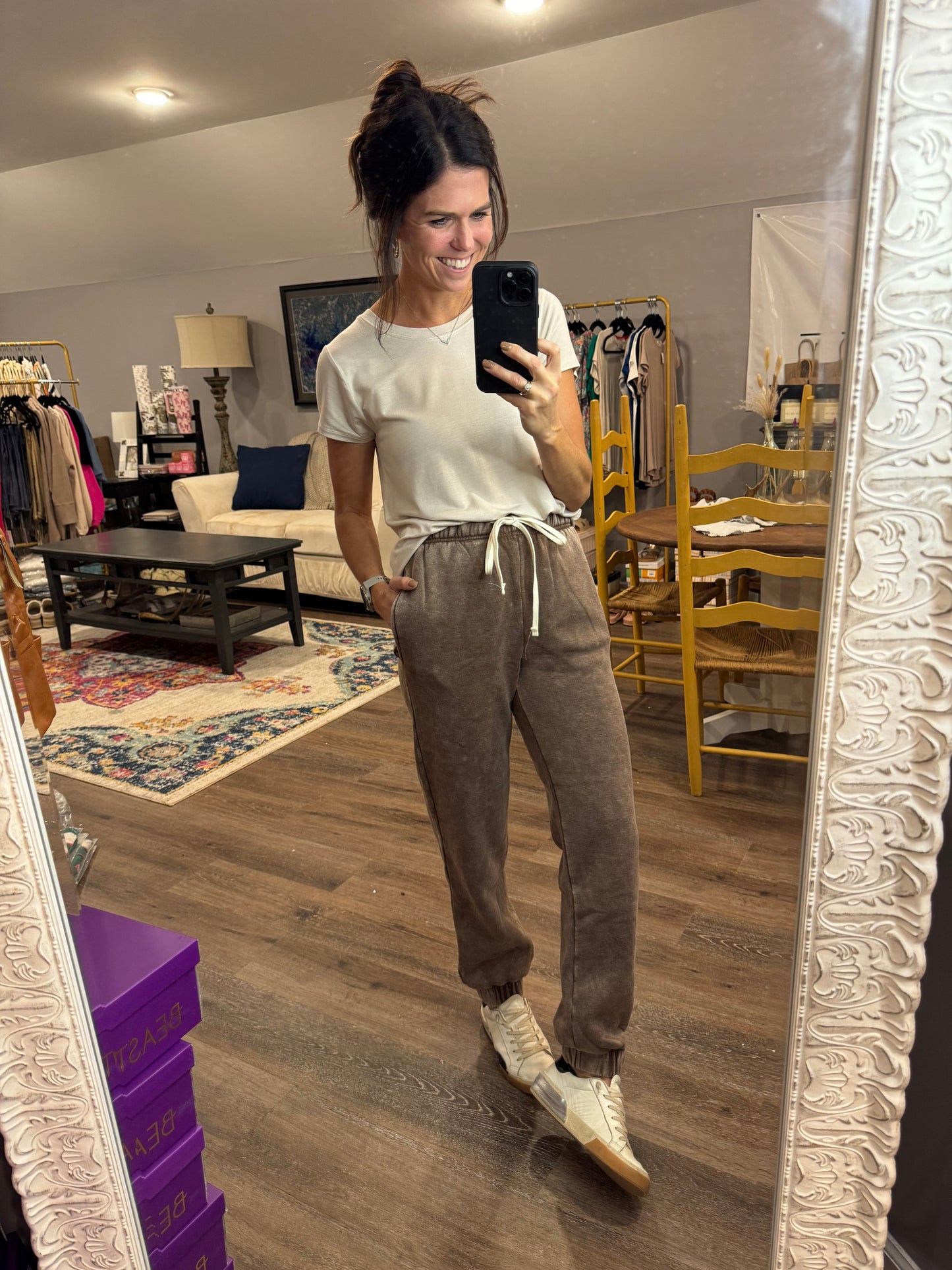 Acid Washed Fleece Joggers