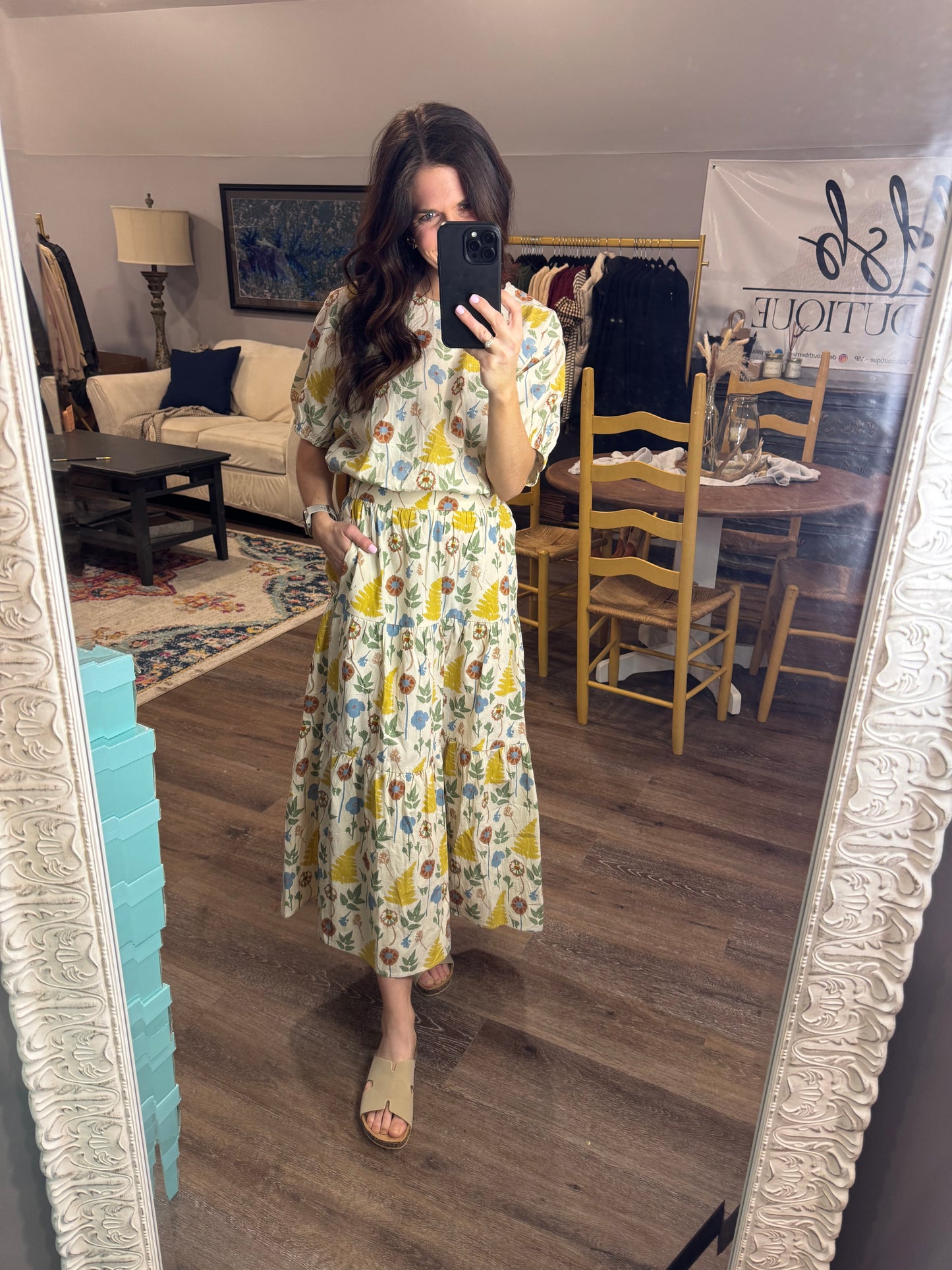 Muted Floral Skirt Set