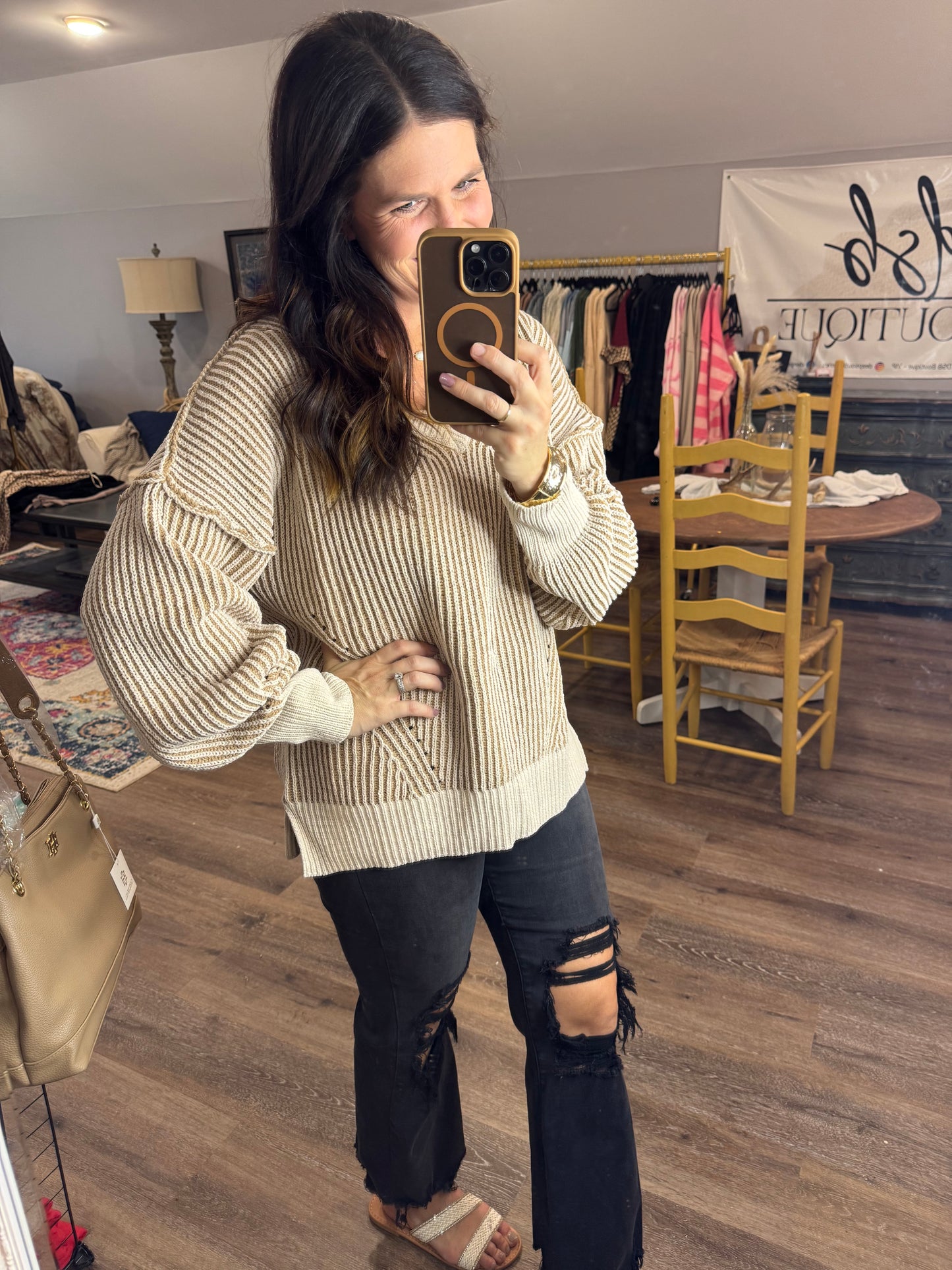 Fading Forever Two Tone Sweater