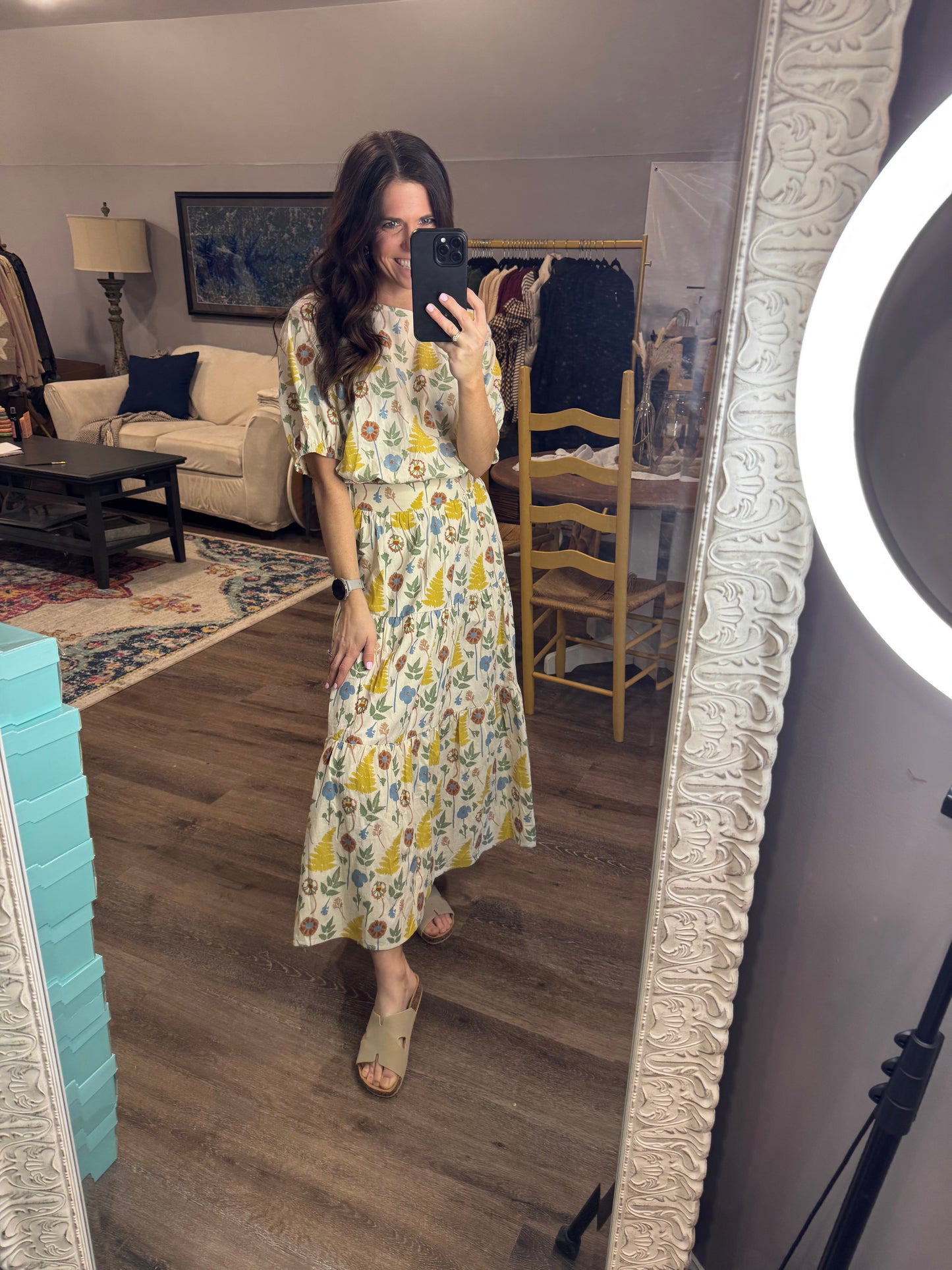 Muted Floral Skirt Set