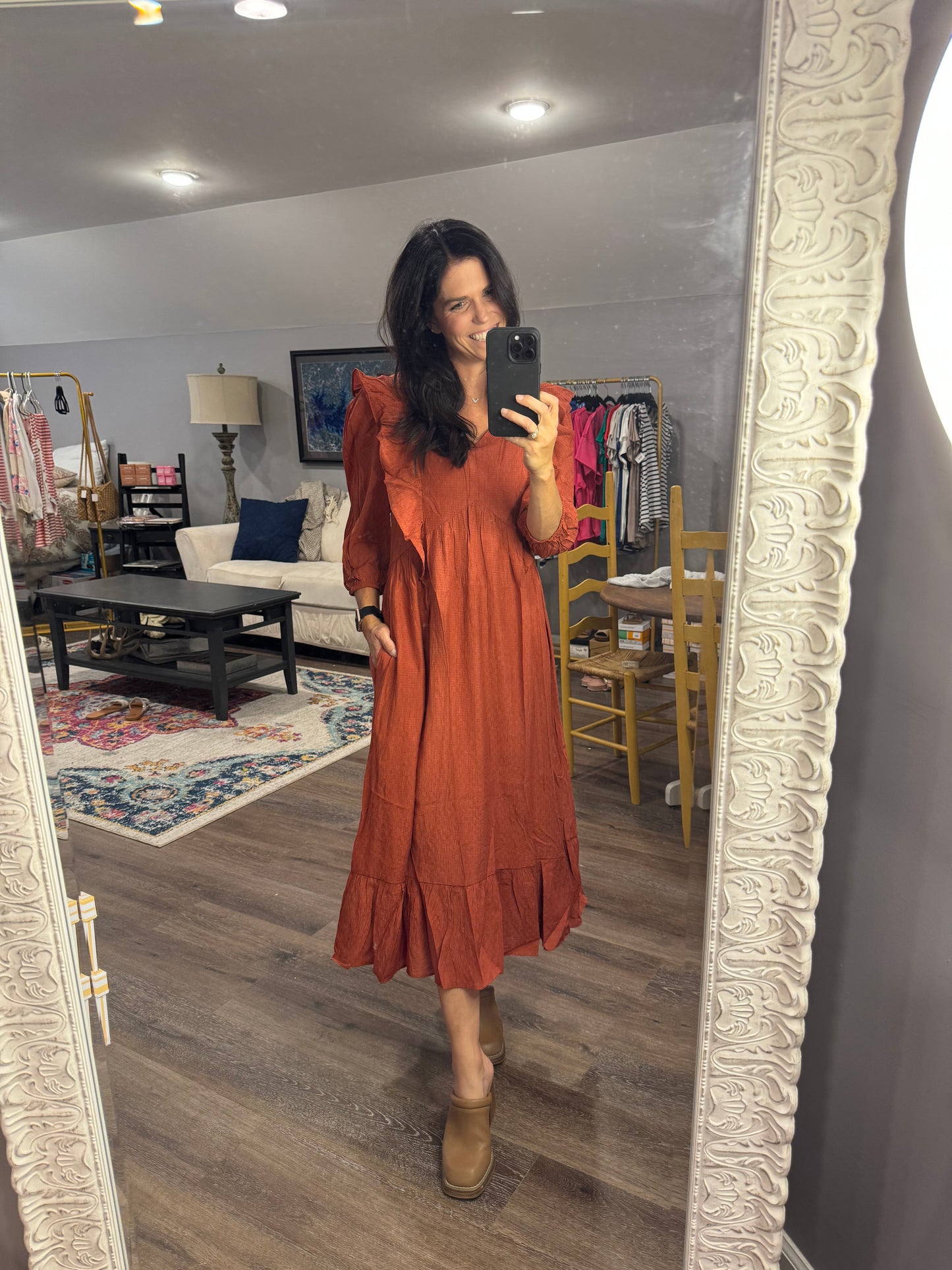 Brisk Morning Ruffle Dress