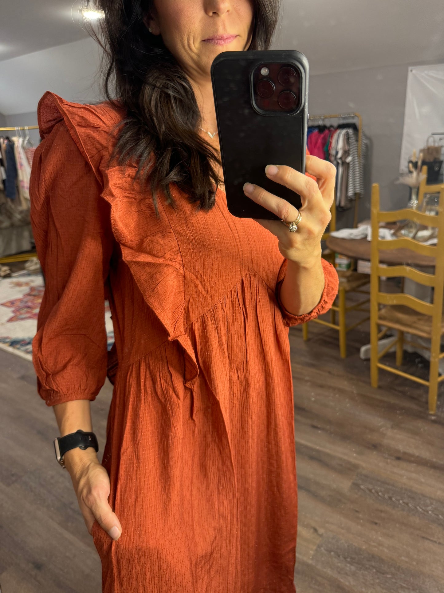 Brisk Morning Ruffle Dress