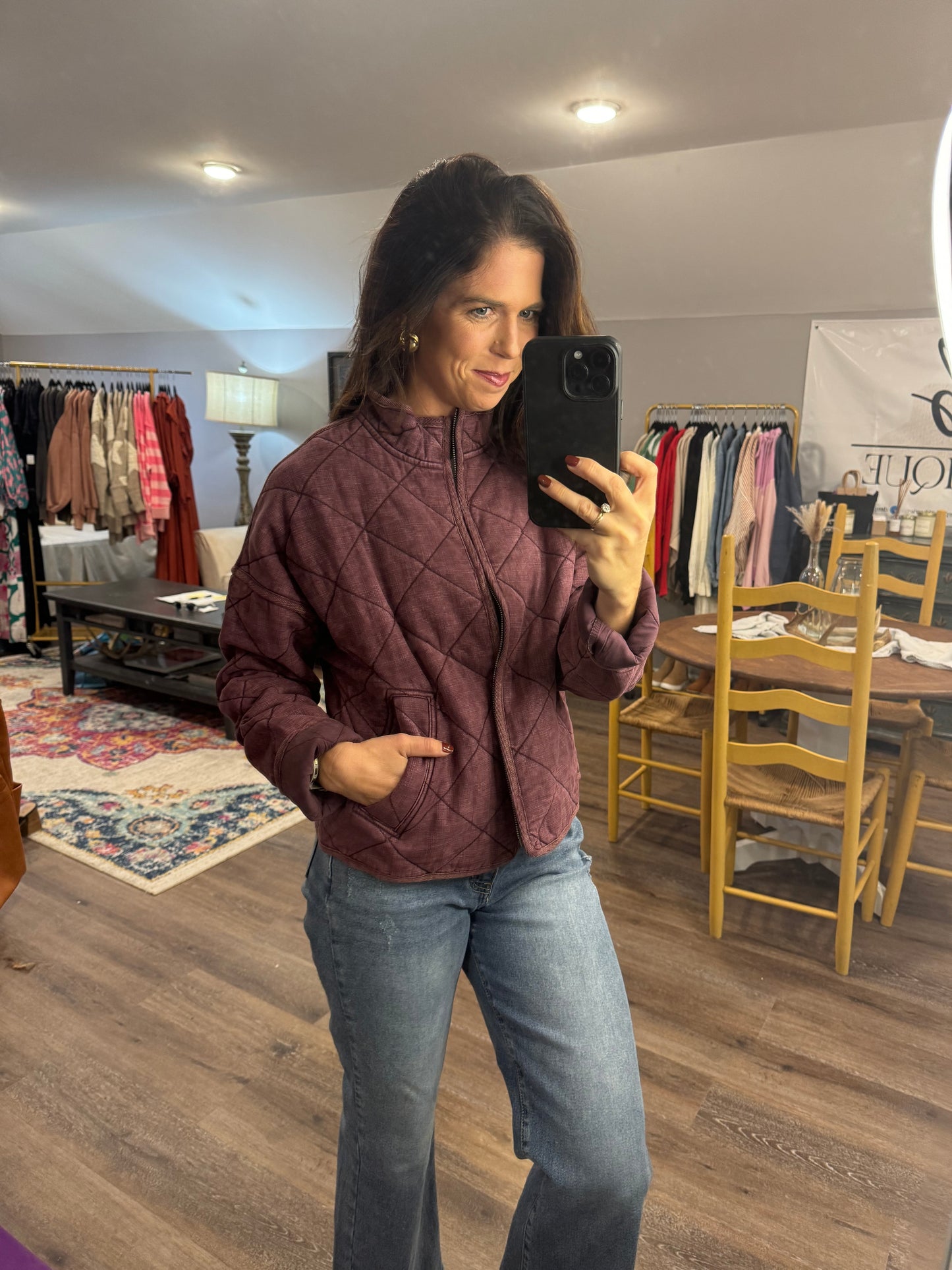 Mineral Washed Quilted Jacket