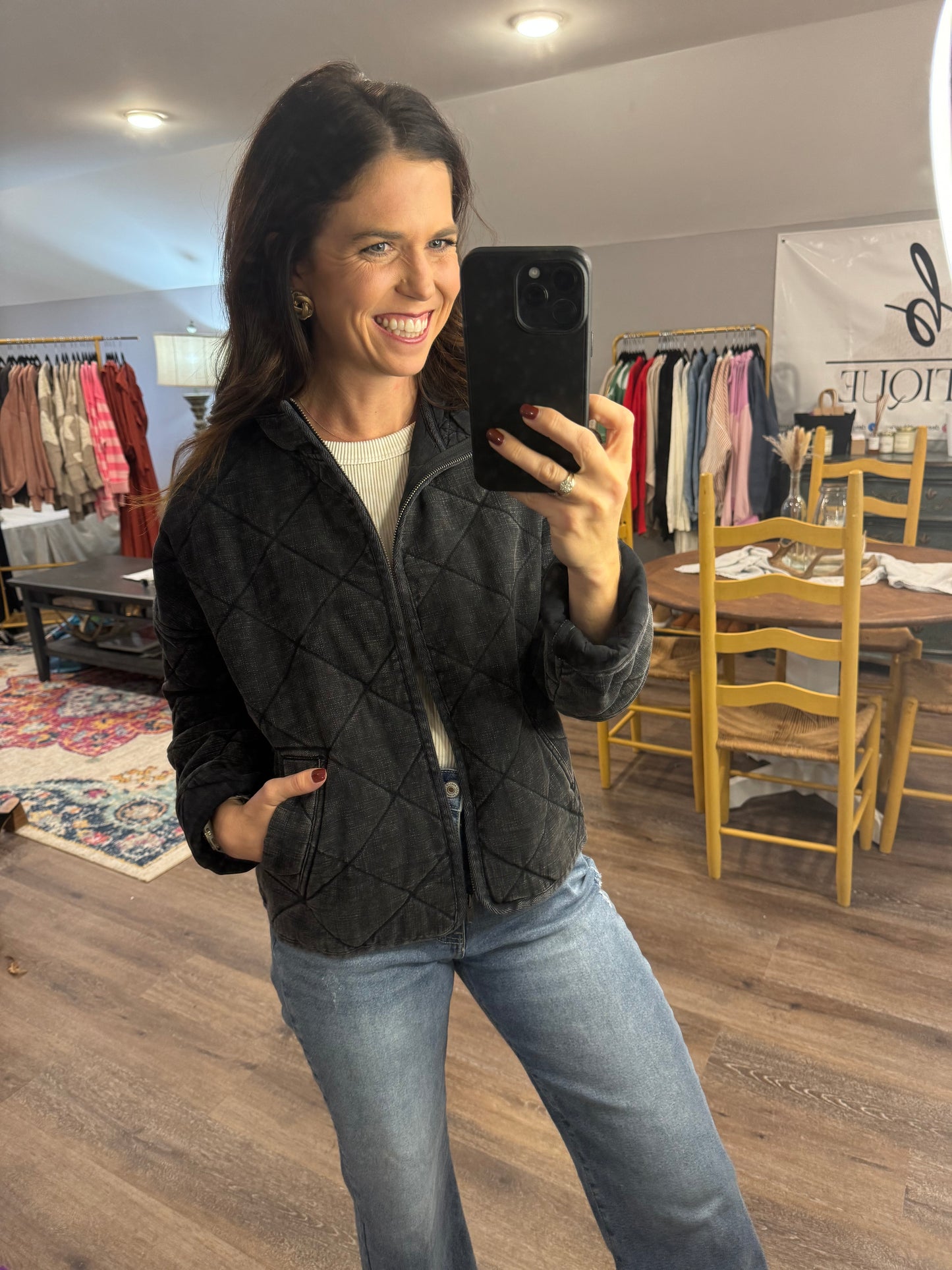 Mineral Washed Quilted Jacket