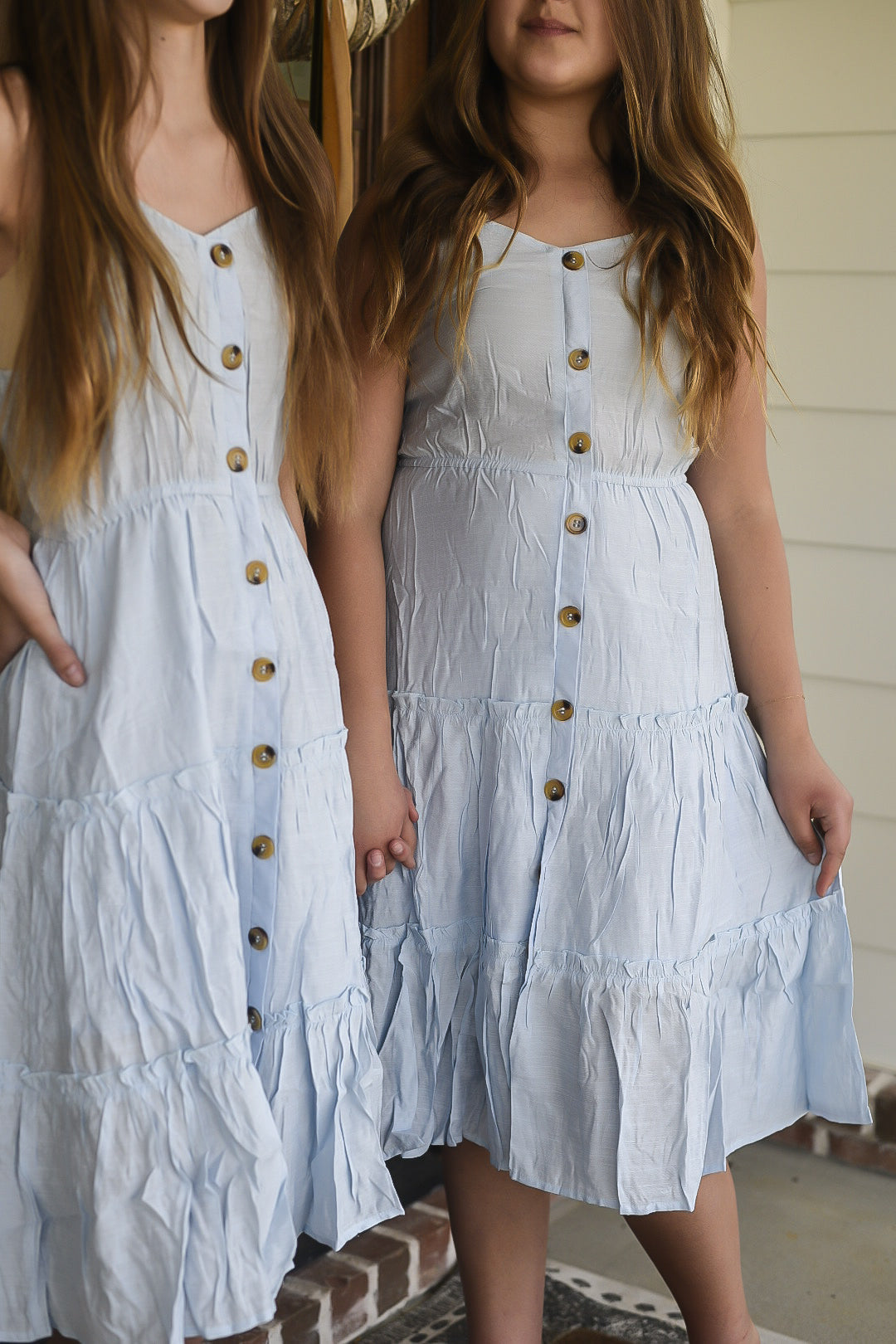 Tiered Button Down Dress- Tween