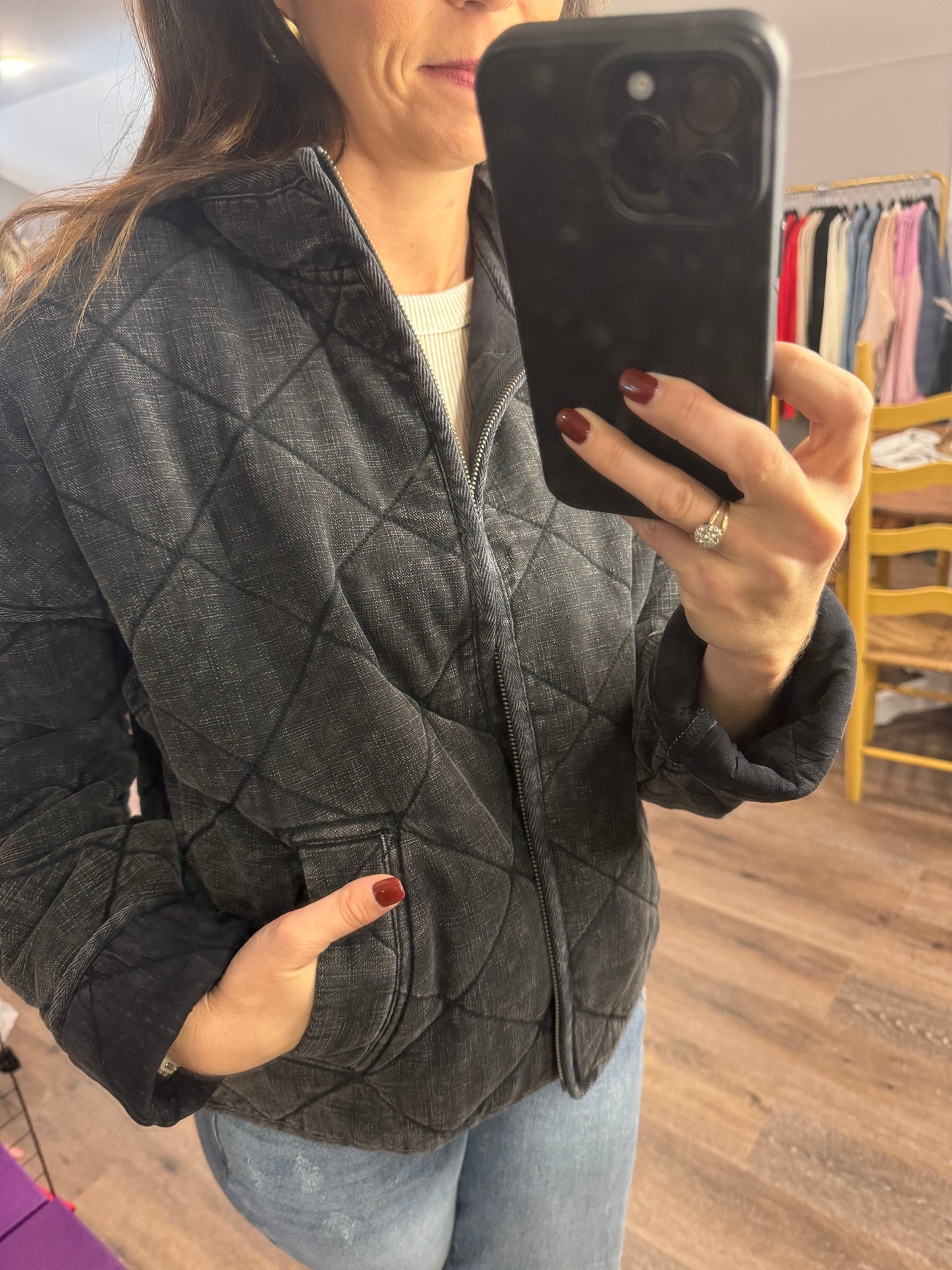 Mineral Washed Quilted Jacket