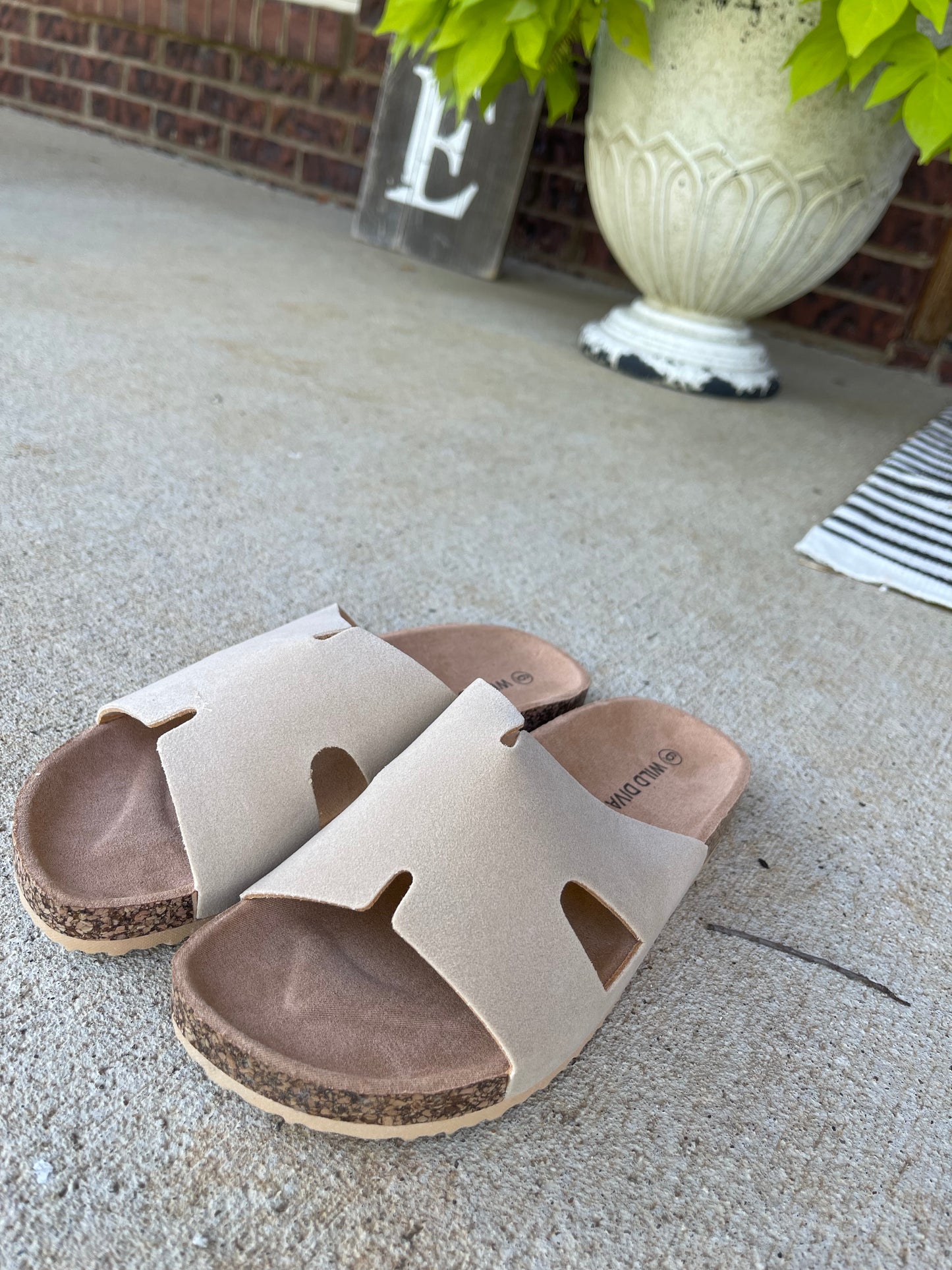 Suede Slide Sandal