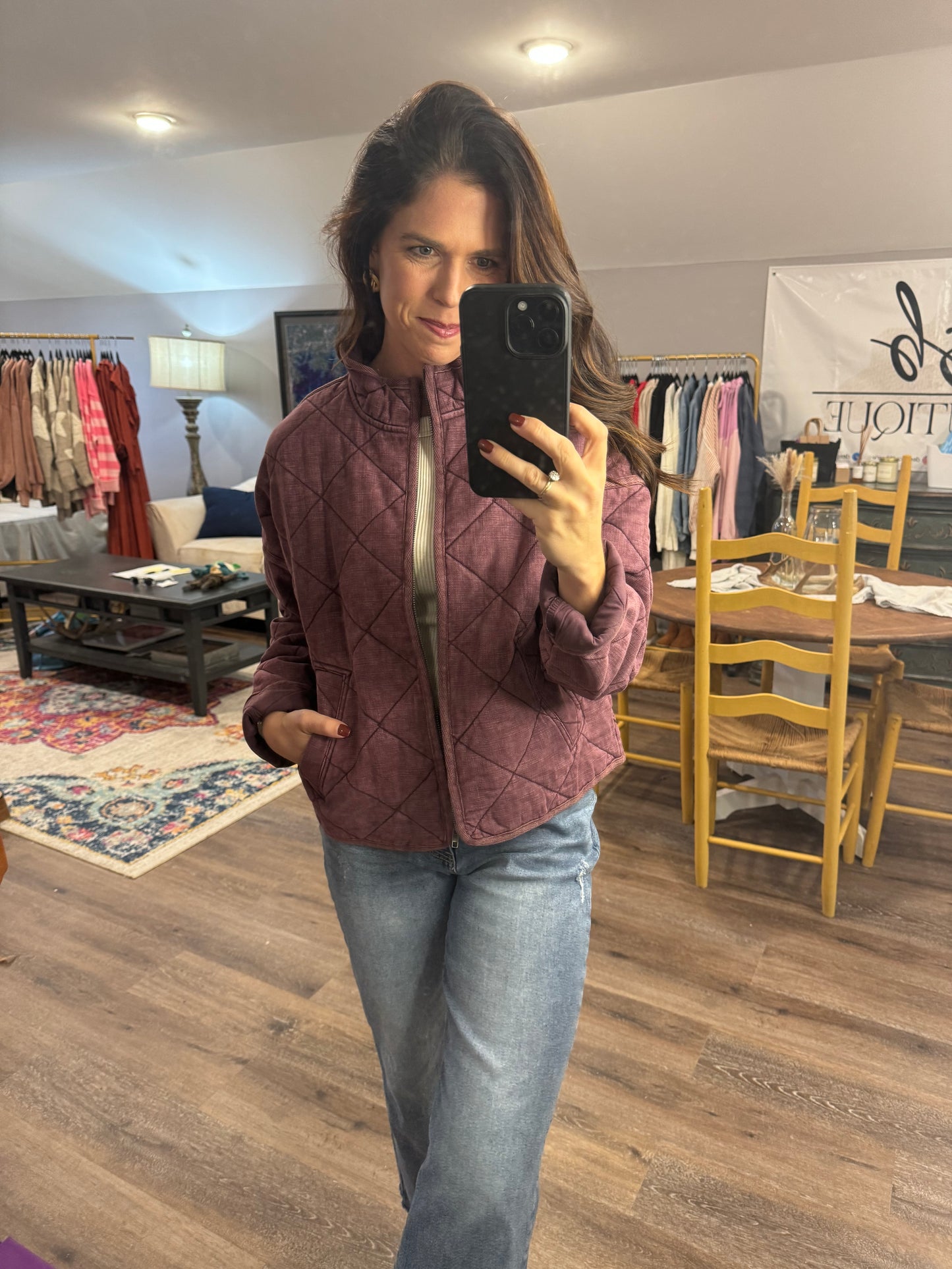 Mineral Washed Quilted Jacket