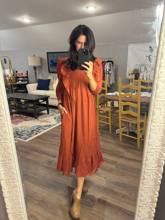 Brisk Morning Ruffle Dress