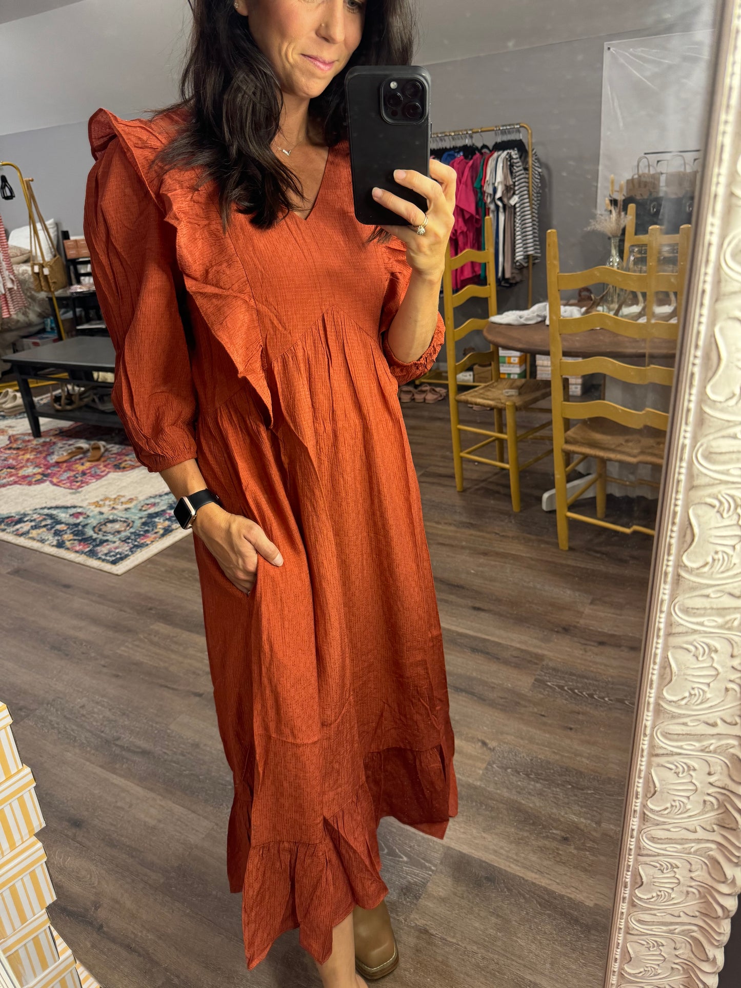 Brisk Morning Ruffle Dress