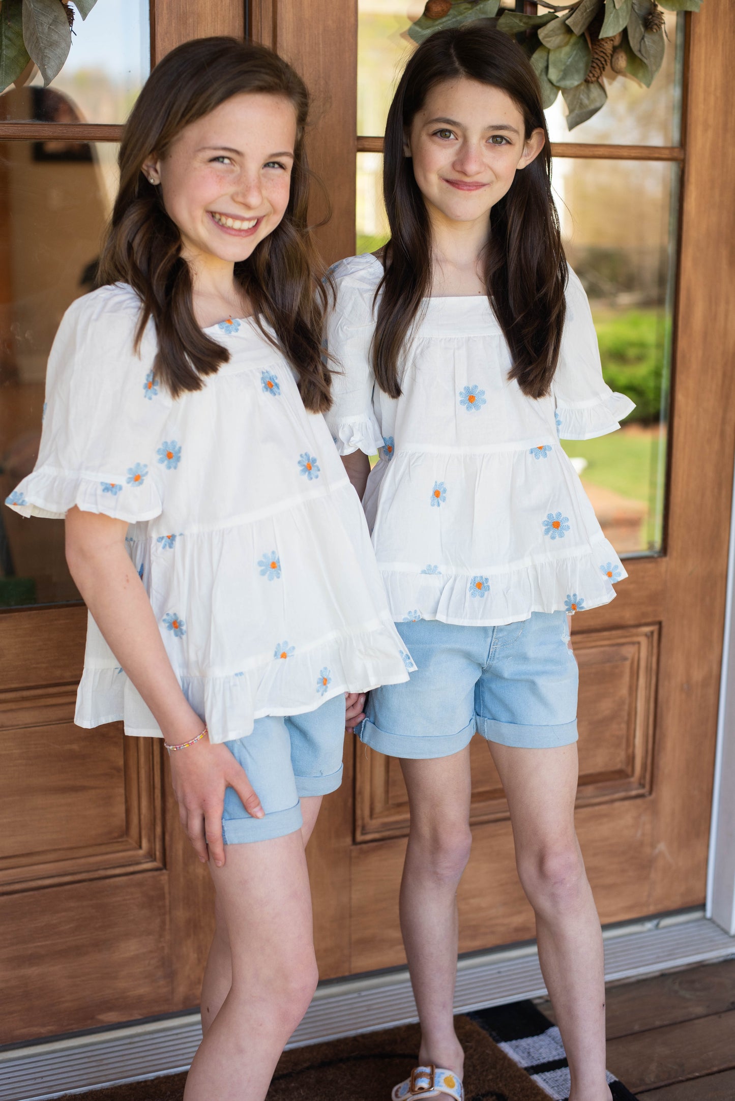 All Over Daisy Square Neck Top- Tween