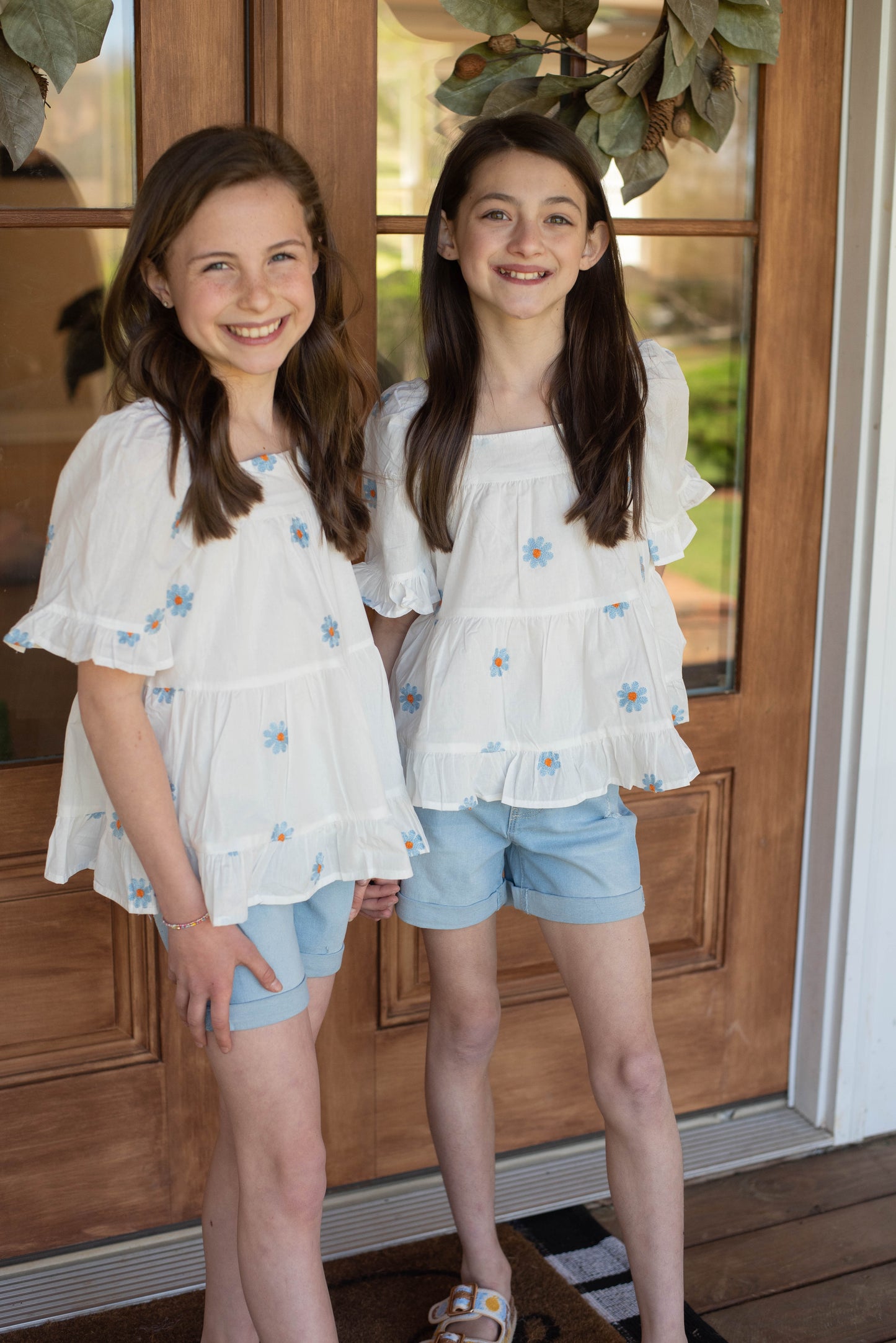 All Over Daisy Square Neck Top- Tween