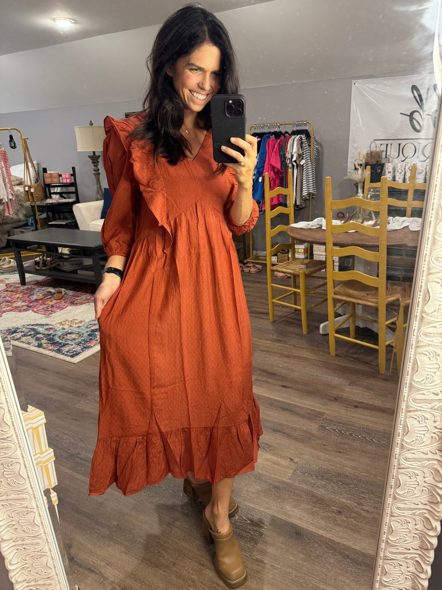 Brisk Morning Ruffle Dress