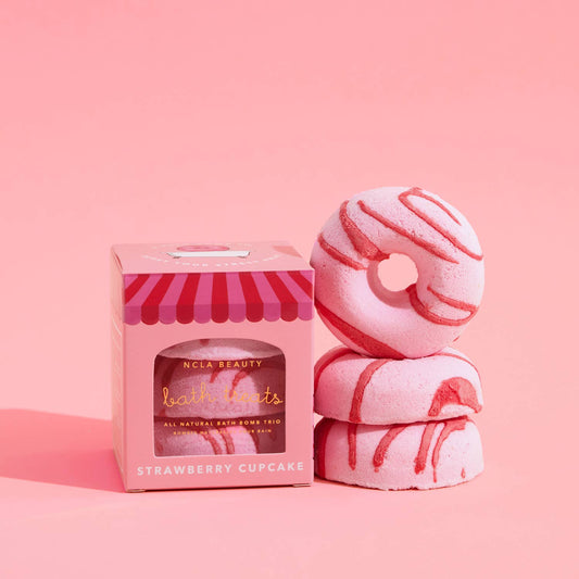Strawberry Cupcake Bath Treats (3 pc bath bomb set)