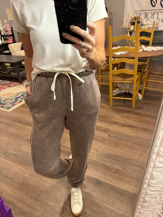 Acid Washed Fleece Joggers