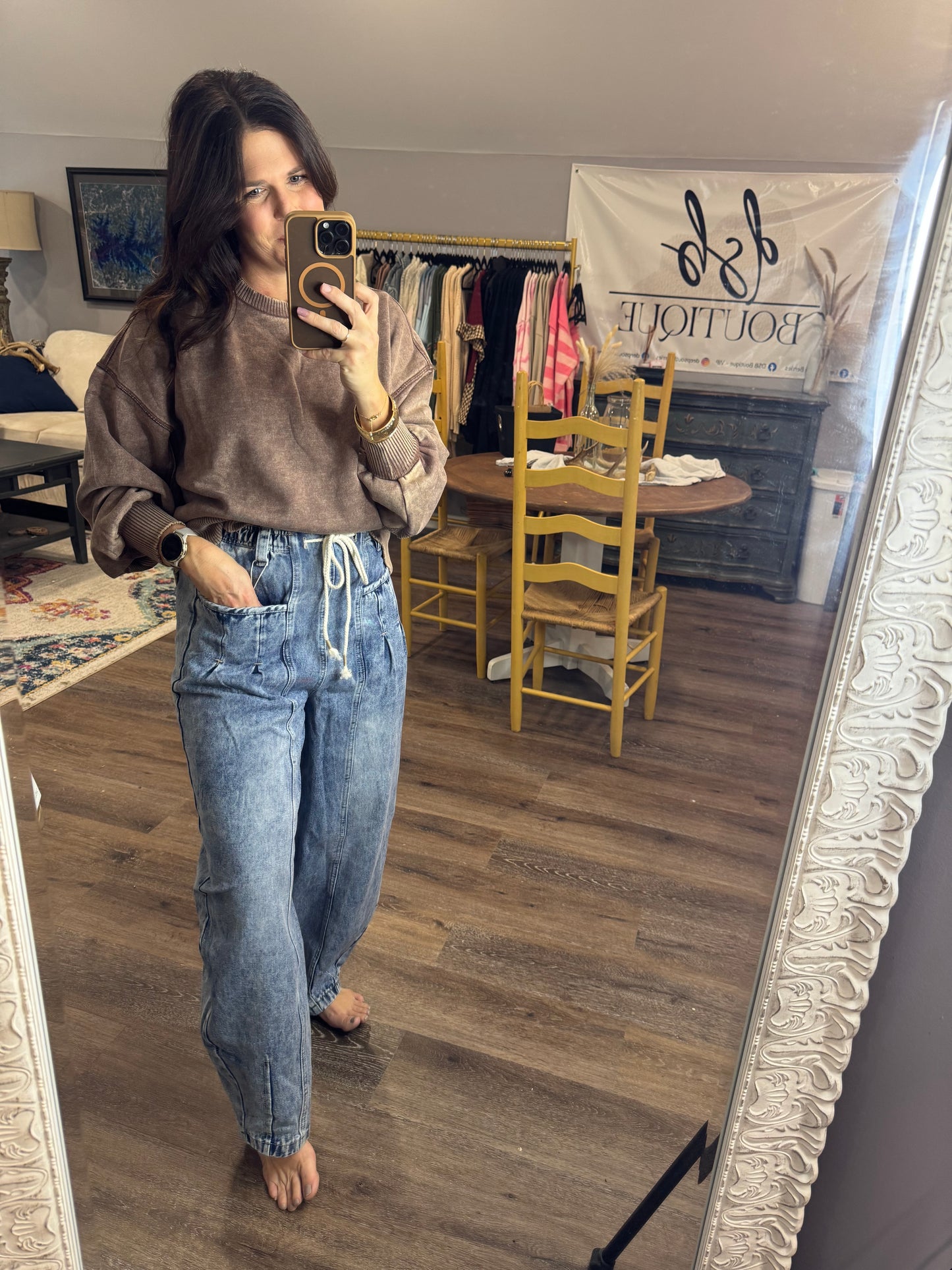 Acid Washed Fleece Oversized Pullover