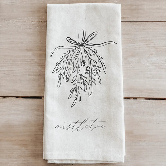 Mistletoe Christmas Tea Towel