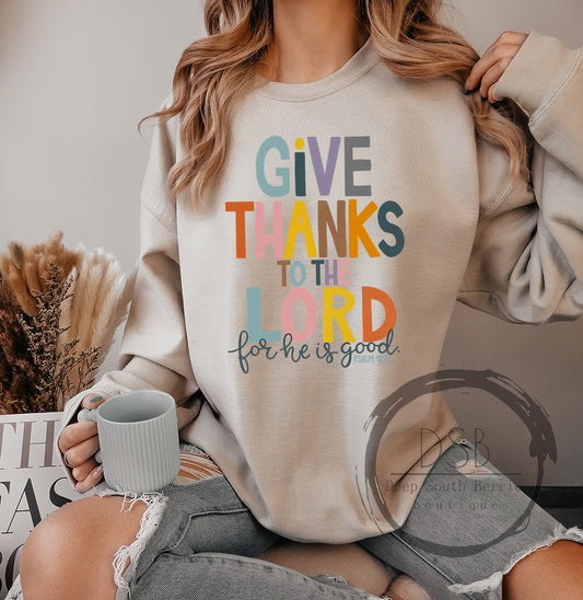 Give Thanks Sweatshirt + Tee