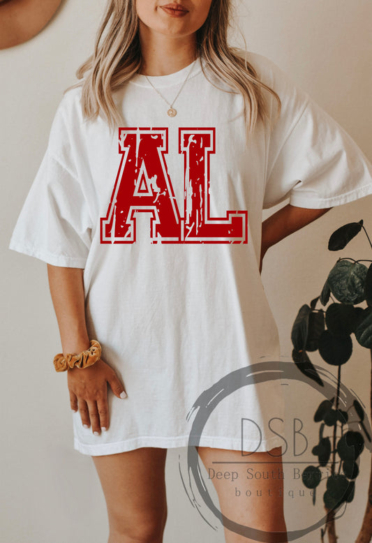 CUSTOM DISTRESSED VARSITY LETTER TEE