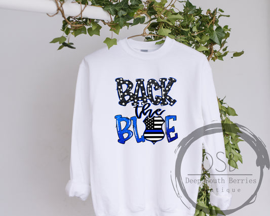 Back the Blue Tee + Sweatshirt