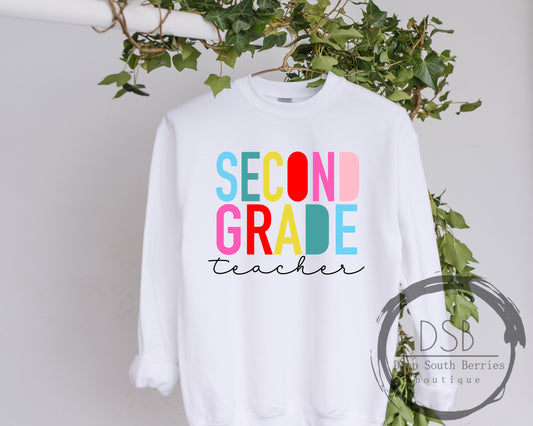 Bright Color Block Teacher Tee + Sweatshirt
